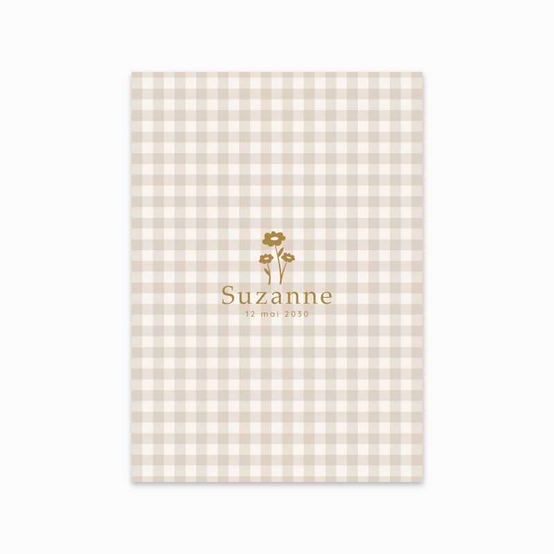 Faire-part de naissance &quot;Motif Vichy Fleur&quot;