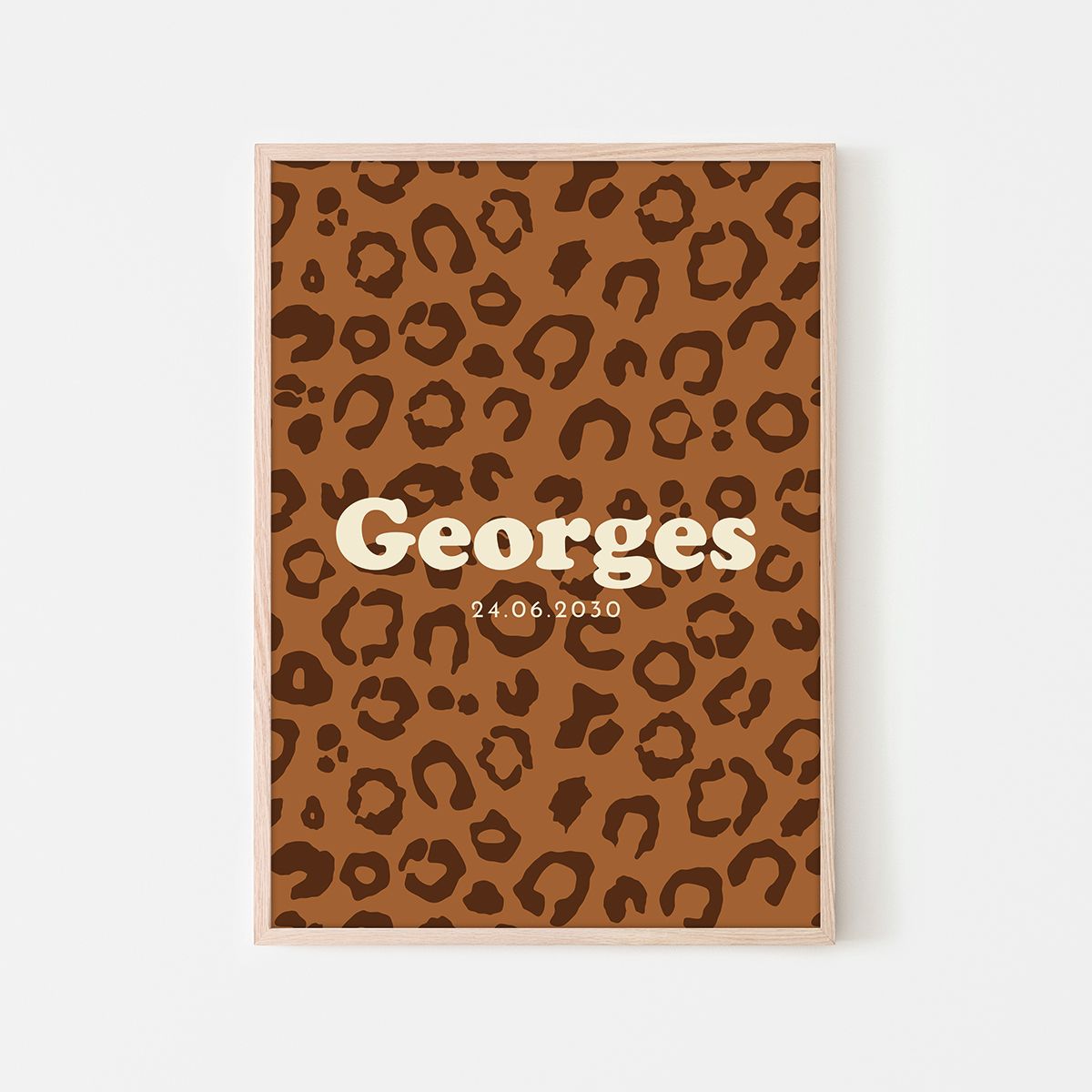 Affiche prénom à personnaliser motif léopard &quot;Groarr!&quot;