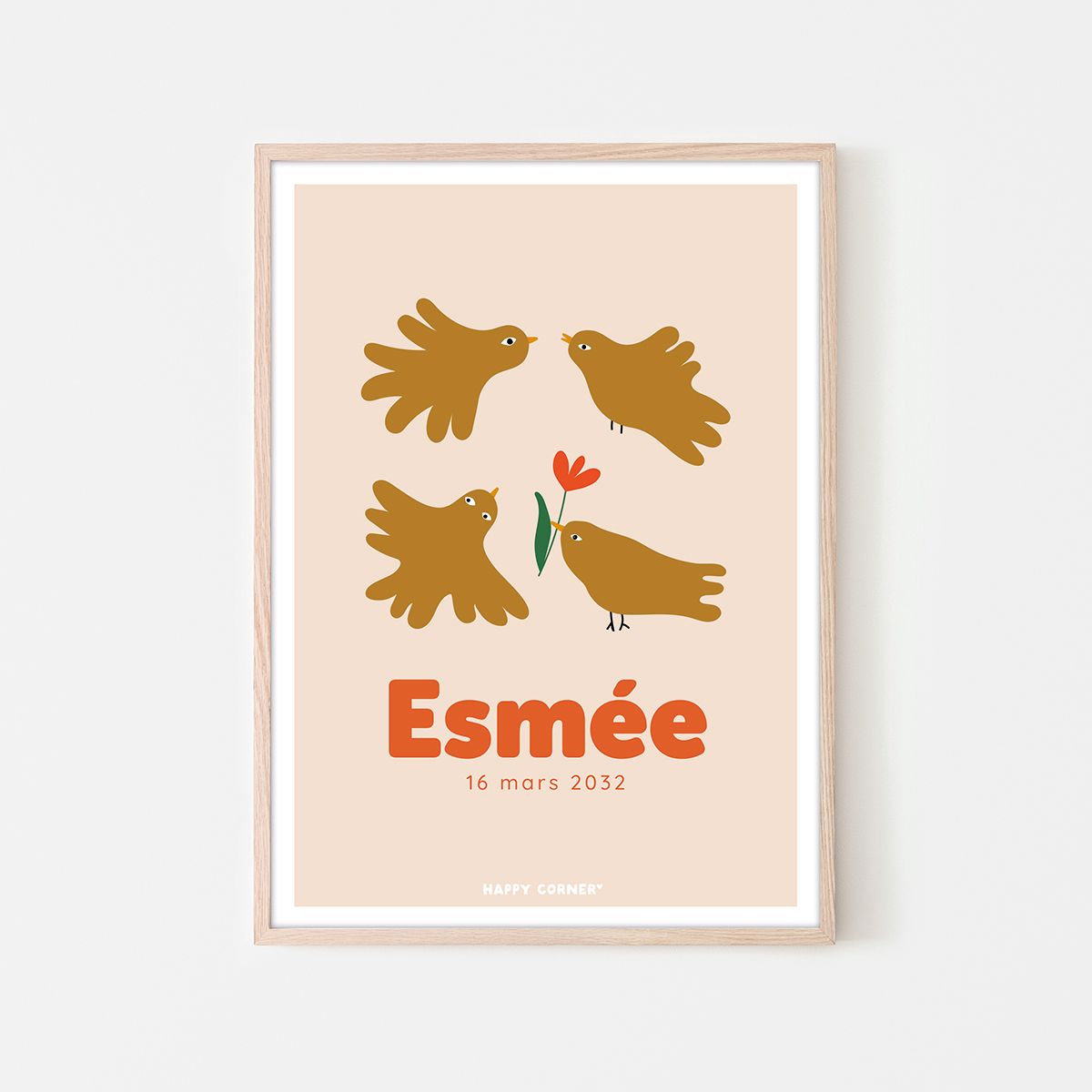 Affiche prénom à personnaliser &quot;Birdies&quot;