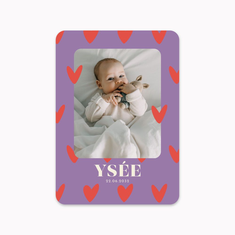 Faire-part de naissance motif coeur