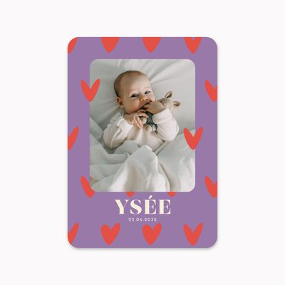 Faire-part de naissance motif coeur