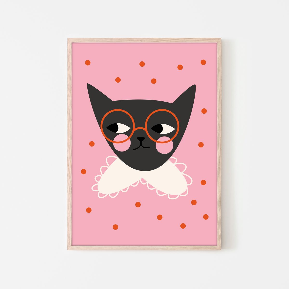 Affiche chat à lunettes &quot;Josette&quot;