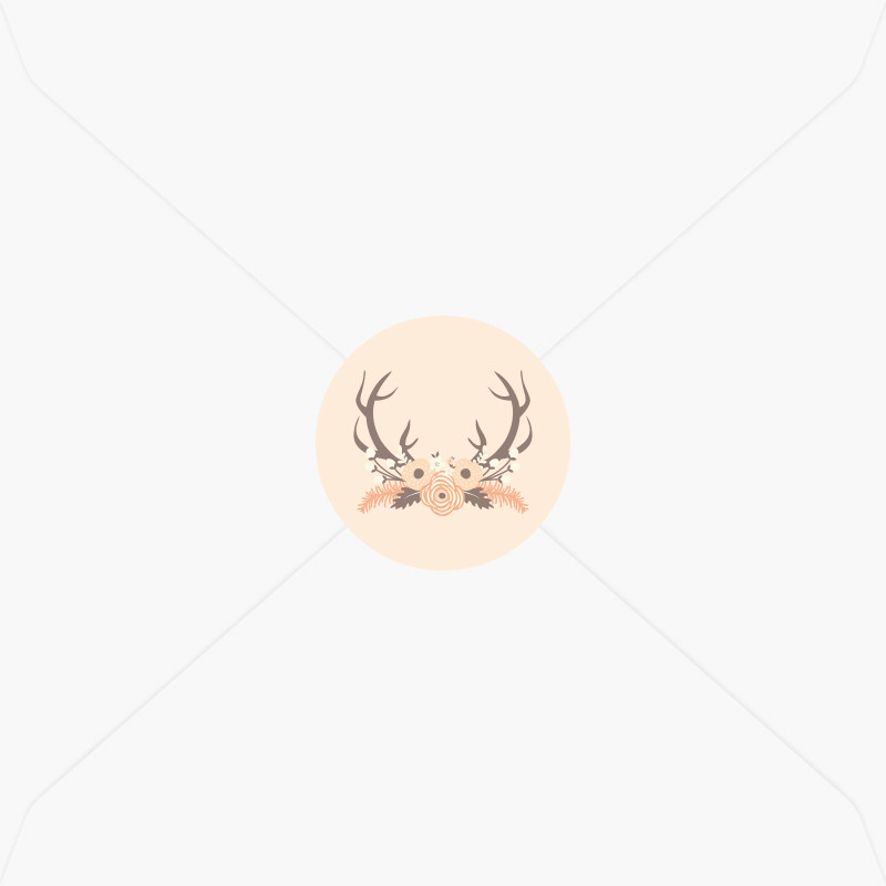 Stickers de naissance bois de cerf fleuris pour fille