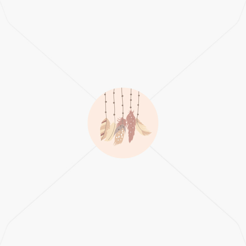Stickers de naissance plumes suspendues pour fille