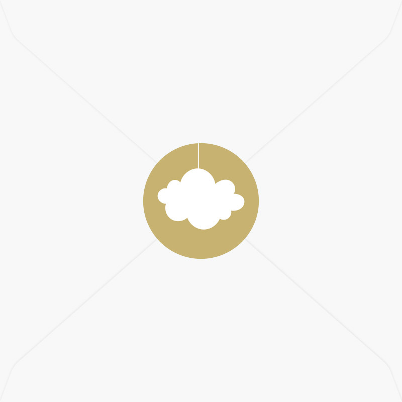 Stickers de naissance nuage suspendu pour fille, Choix du coloris: Ocre