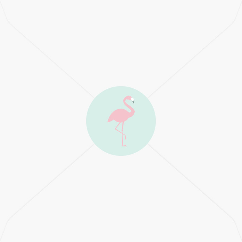 Stickers de naissance flamant rose pour fille, Choix du coloris: Albatros