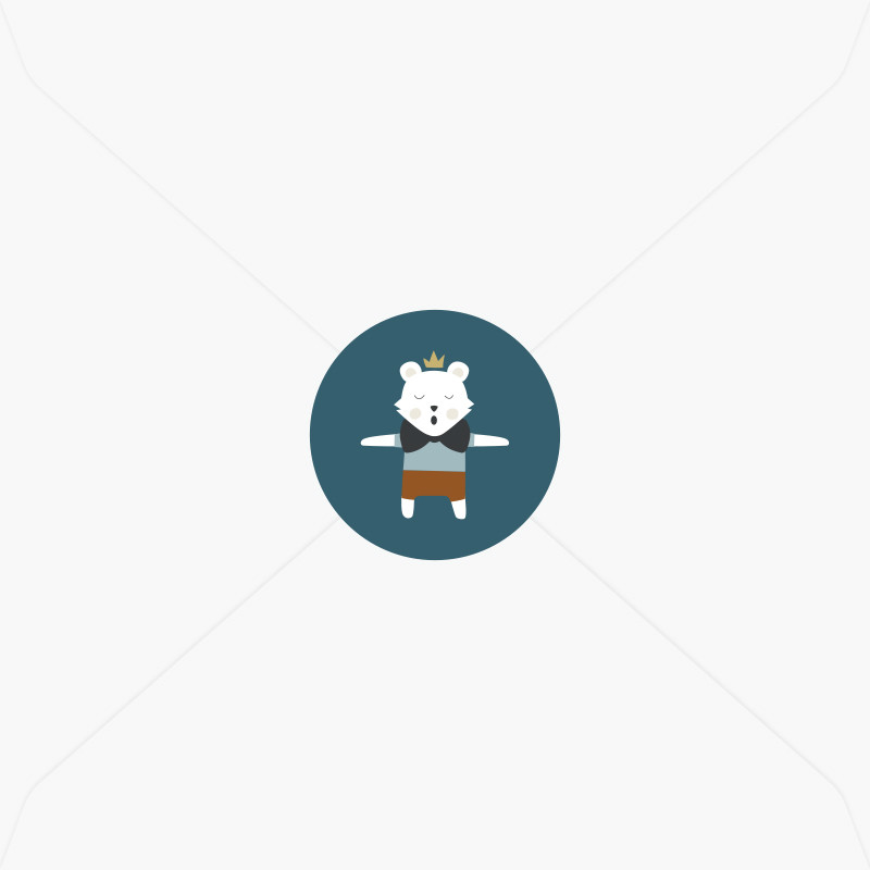 Stickers de naissance petit tigre blanc et sa couronne