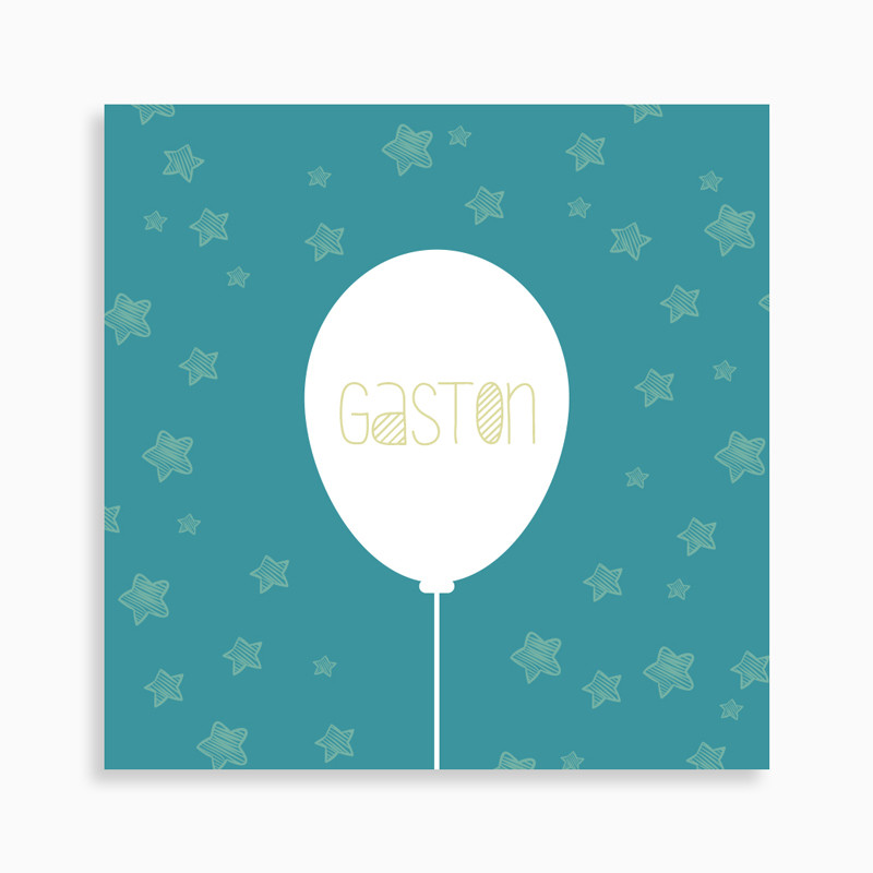 Faire-part de naissance ballon et ciel étoilé