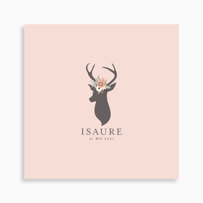 Faire-part de naissance biche bohème