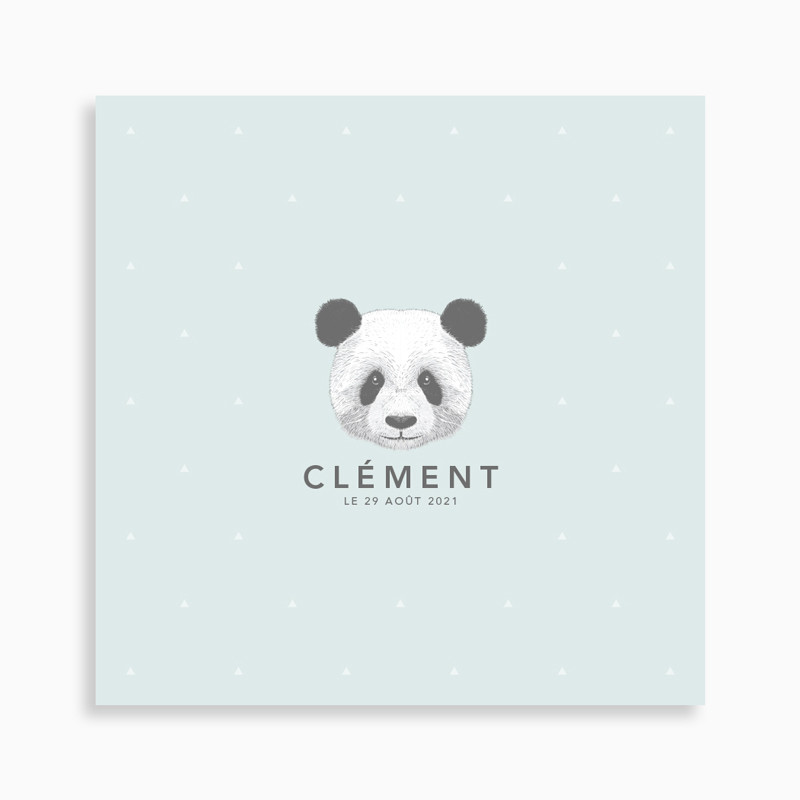 Faire-part de naissance petit panda pour garçon