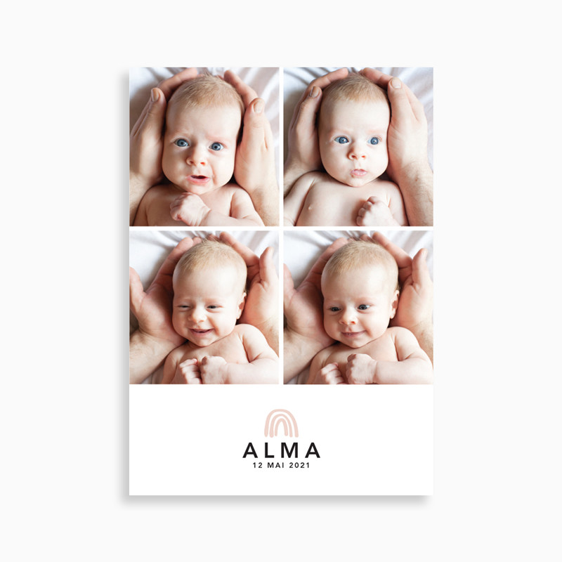 Faire-part de naissance photomaton moderne (carte postale)