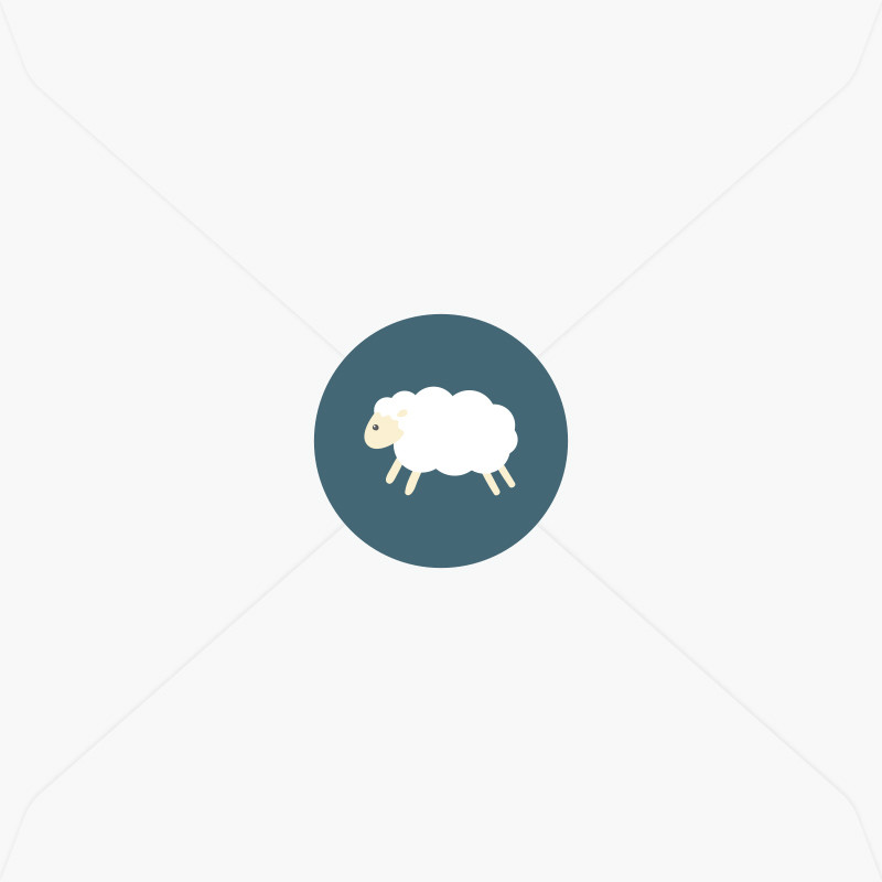 Stickers de naissance petit mouton blanc, Choix du coloris: Mer Adriatique