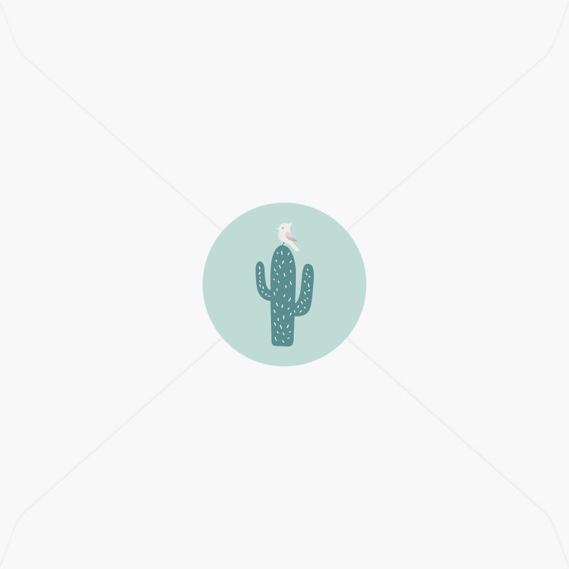 Stickers de naissance cactus avec son oiseau perché