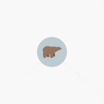 Stickers de naissance ours brun dans la forêt, Choix du coloris: Bleu hivernal