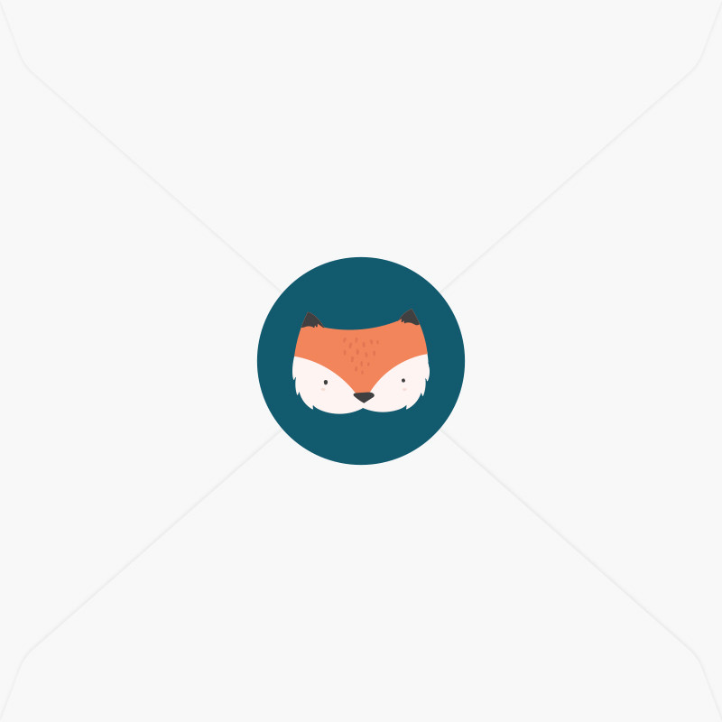 Stickers de naissance petit renard et couronne de feuilles