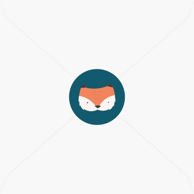 Stickers de naissance petit renard et couronne de feuilles