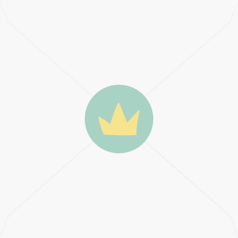 stickers naissance couronne royale de petit prince pour garçon avec prénom et date de couleur vert