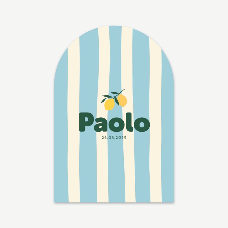 Faire-part de naissance Limone aux teintes citron doux et blanc cassé, design lumineux et épuré