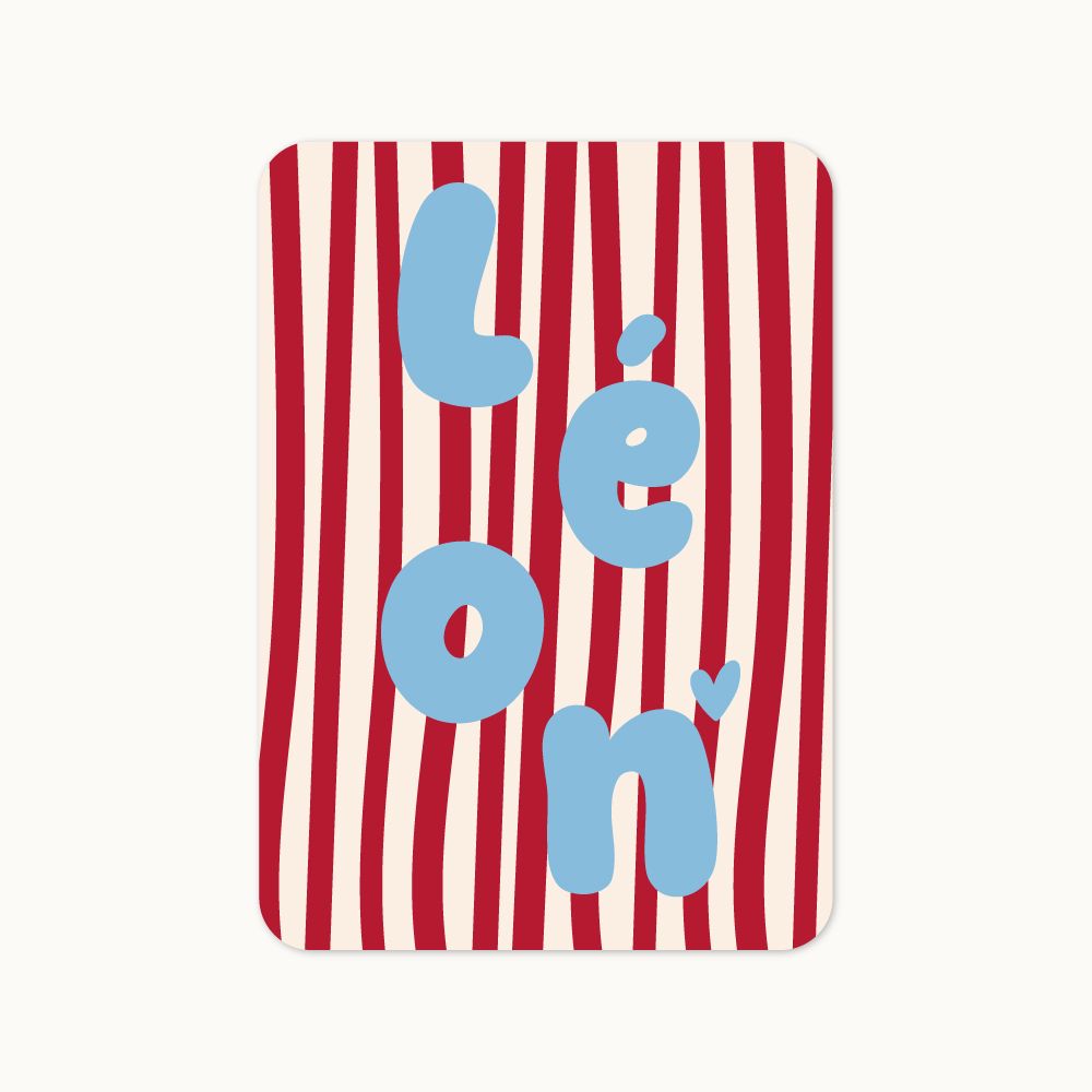 "Faire-part de naissance Pop Rayé design graphique rayures moderne et coloré.