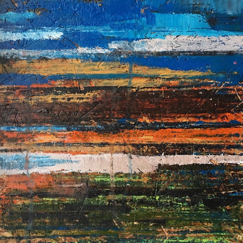 rough terra   12 by 12 inches acrylic on wood