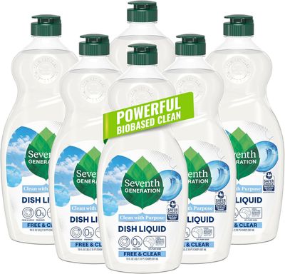 Seventh Generation Dish Liquid Soap Free &amp; Clear liquid soap 1 unidad Dishwashing Soap Dish Soap for sensitive skin 561ml