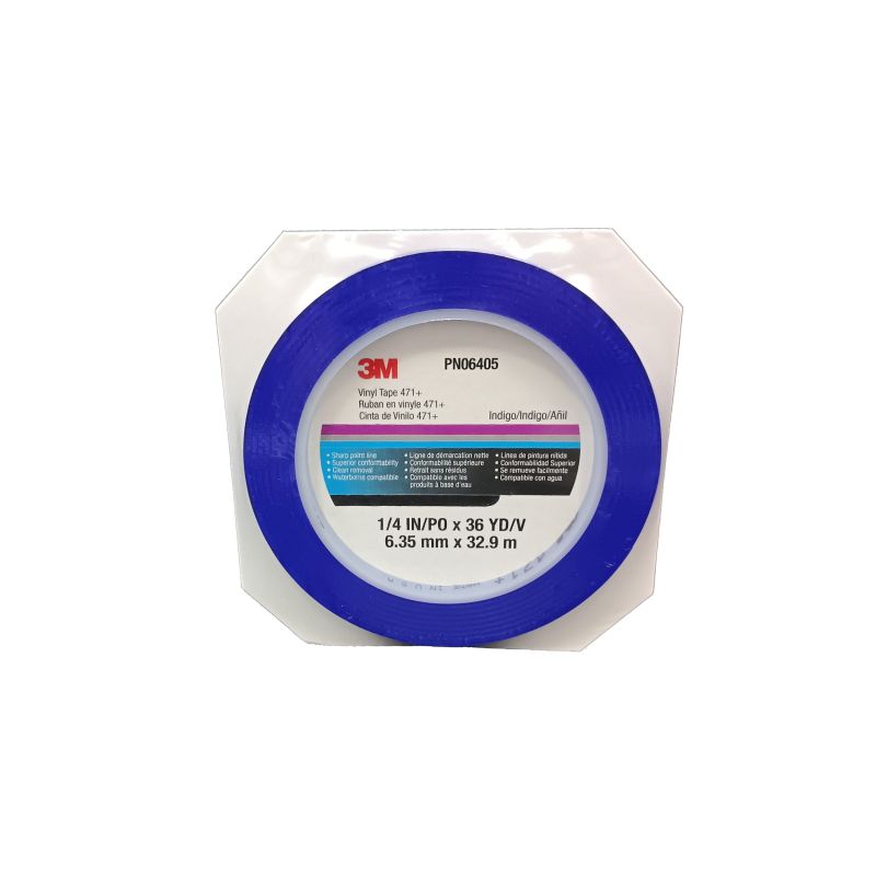 Cinta de vinilo color índigo 3M 471+ PN2510, empacado de forma conveniente (empaque de 1 unidad), Azul, 1