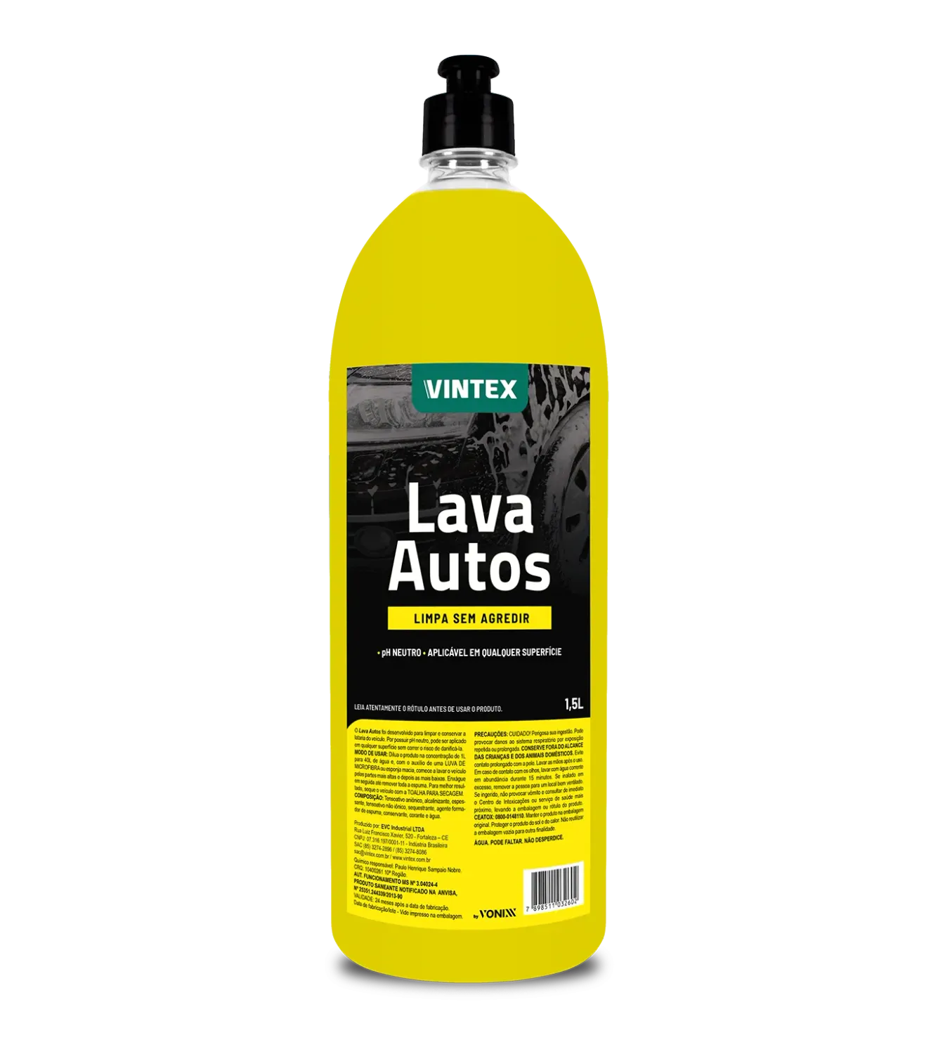 LAVA AUTOS 1.5L SHAMPOO CONCENTRADO NEUTRO VINTEX
