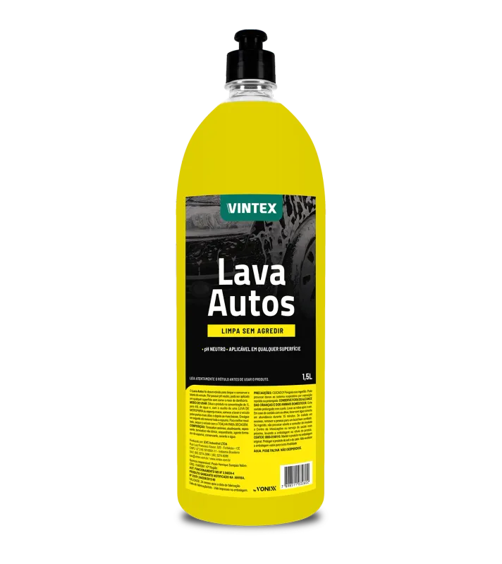 LAVA AUTOS 1.5L SHAMPOO CONCENTRADO NEUTRO VINTEX