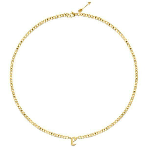 Alix Mini Gothic Initial Necklace
