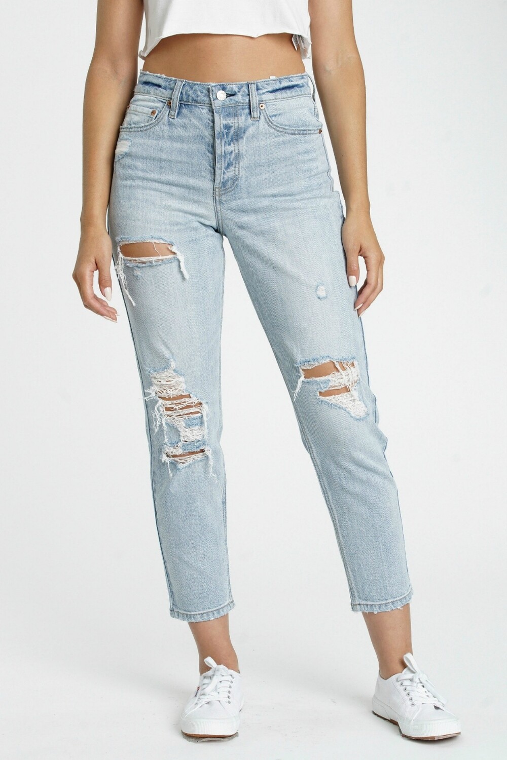 The Original High Rise Mom Jean in Dashed
