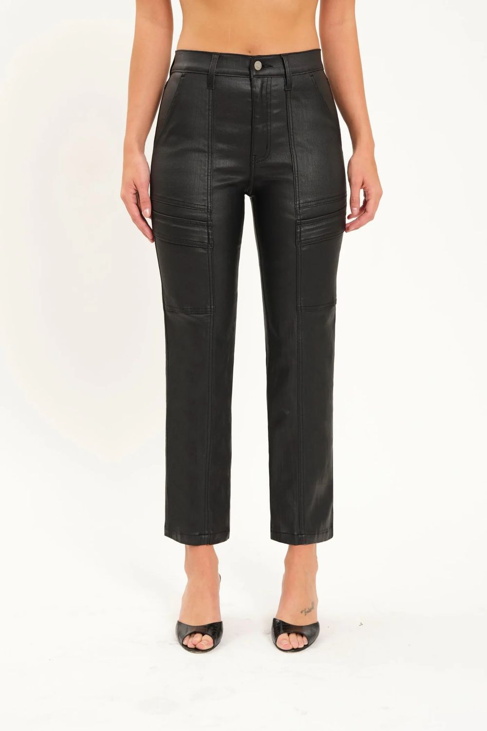 Daze Straight Up Cargo Coated Asphalt Jeans