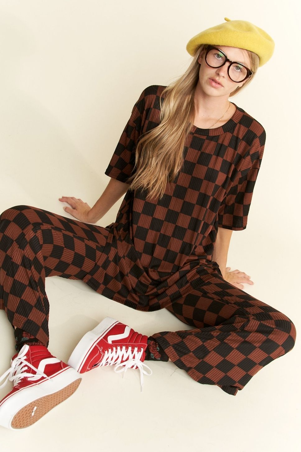 True Story Ribbed Checkered Set