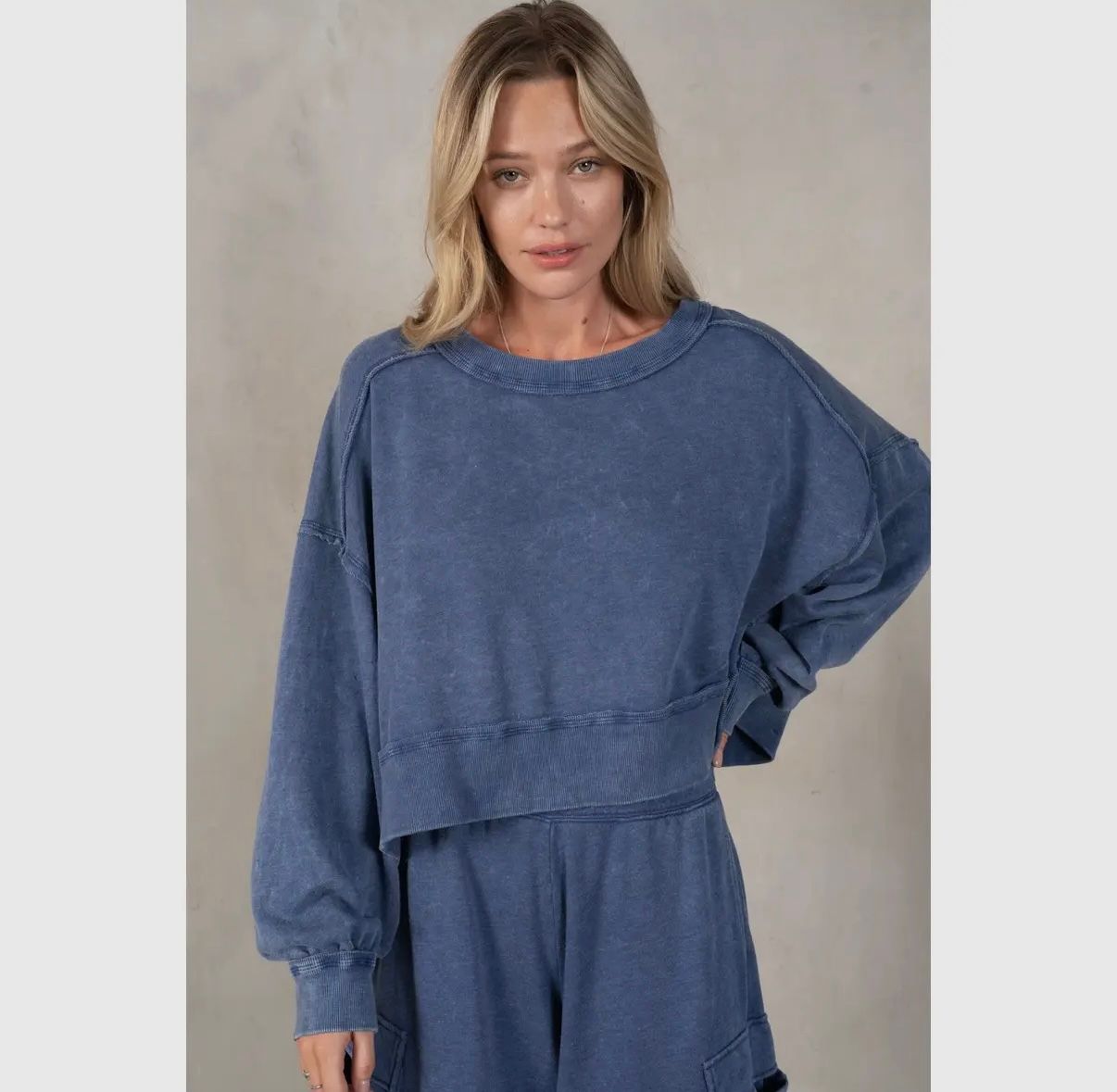 LA Biz Wide Leg Sweat Set