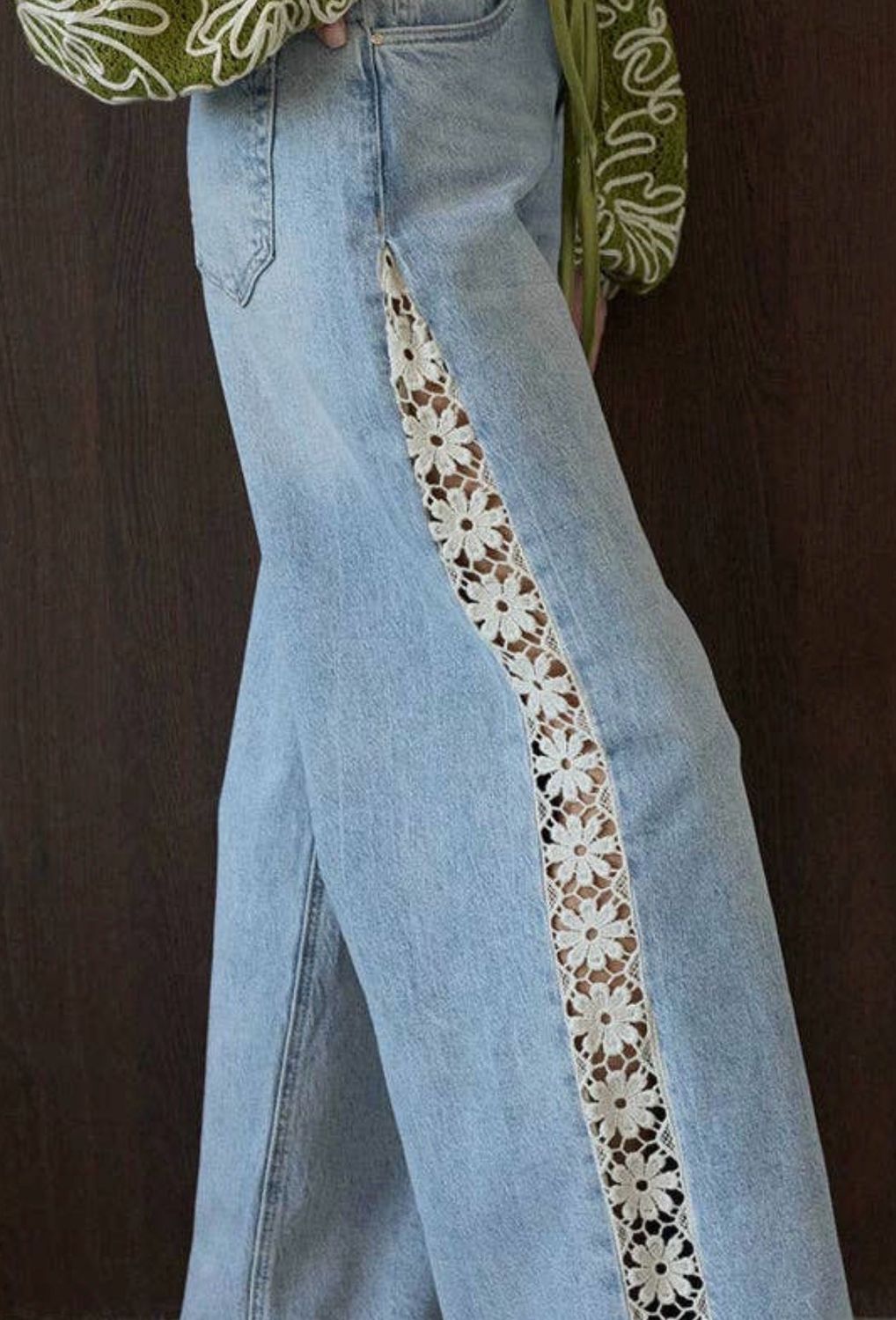 Lace Accent Jeans