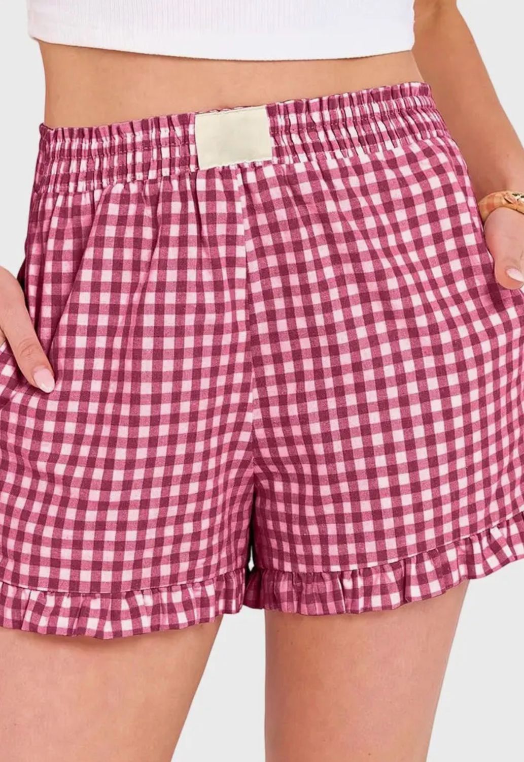 Gingham Frilled Shorts