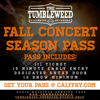 Tumbleweed Fall 2022 Concert Season Pass