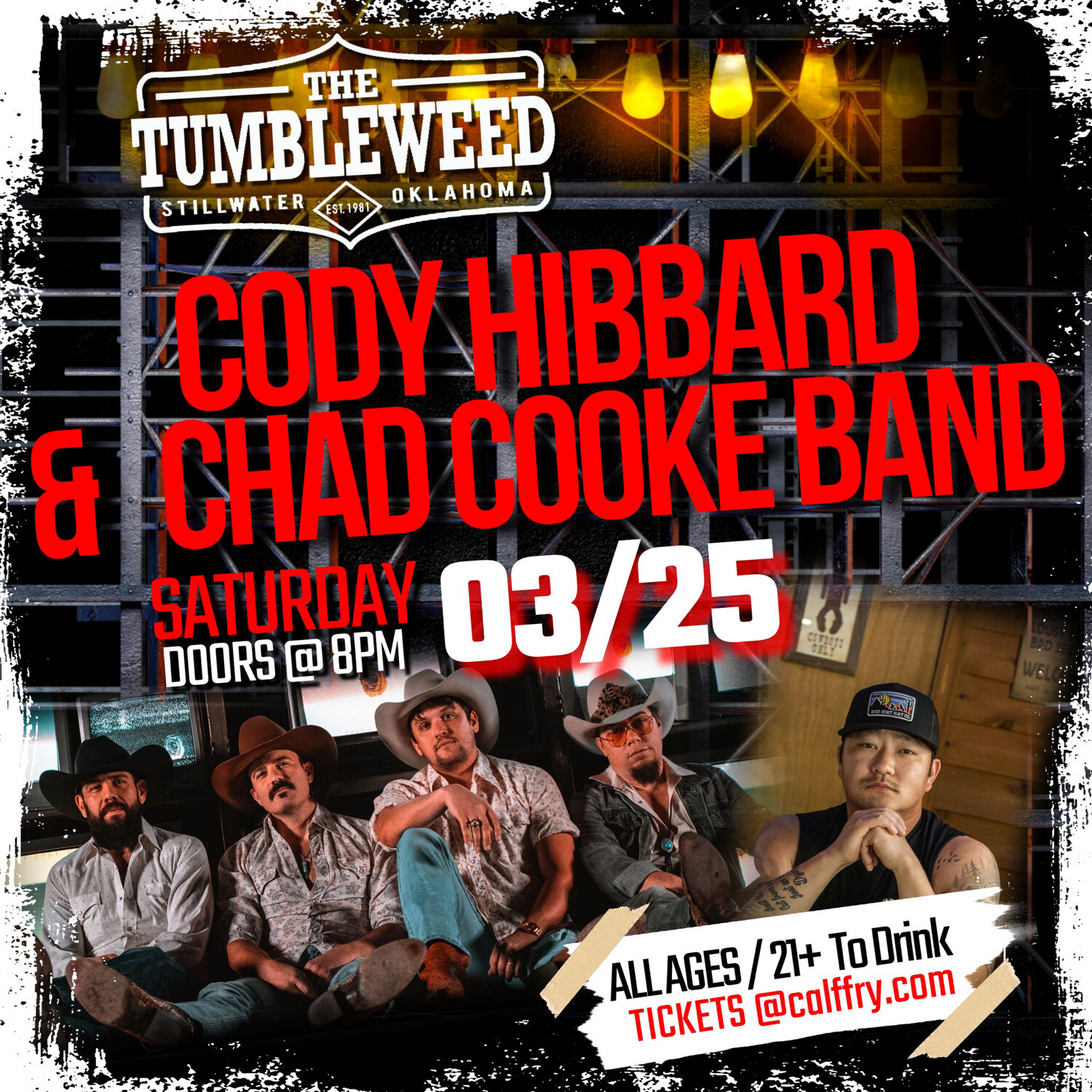 Cody Hibbard & Chad Cooke Band Saturday March 25 DOS