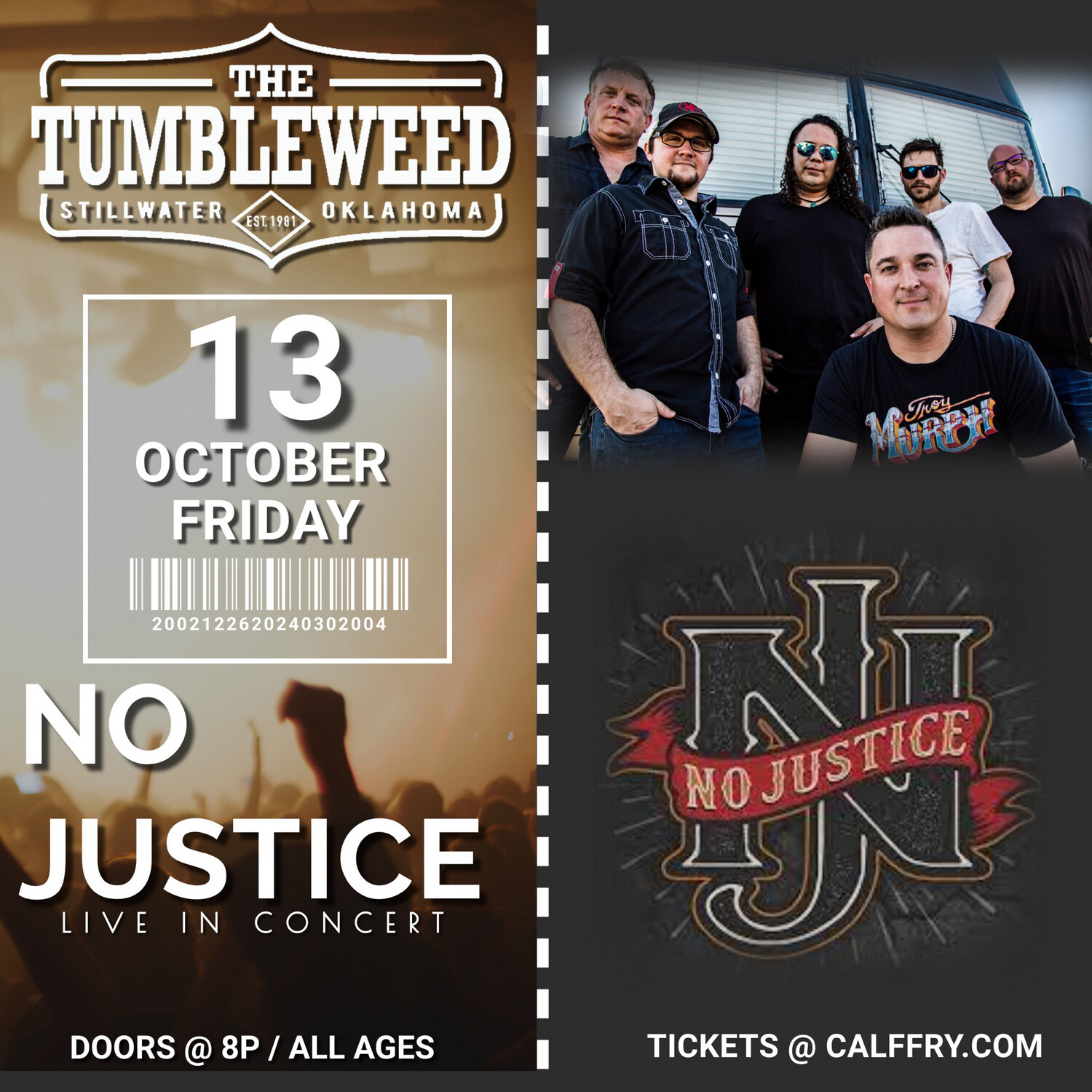 No Justice - Friday, October 13th 2023