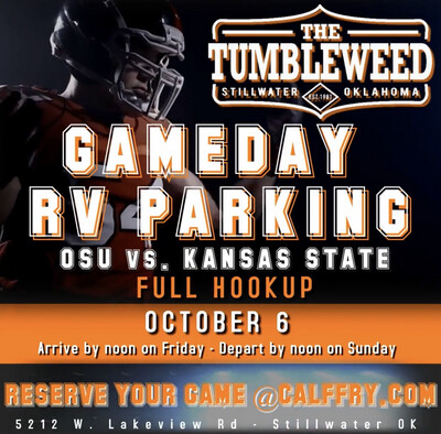 Cowboy Game Day RV Parking (FULL HOOKUP) Oklahoma State Vs. Kansas State October 6, 2023