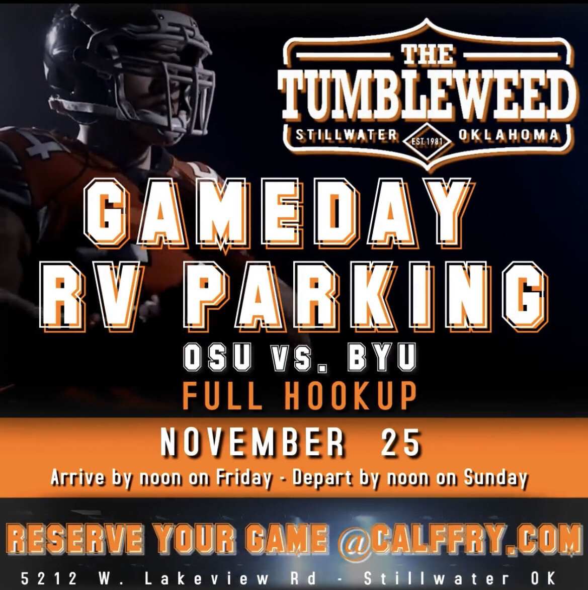 Cowboy Game Day RV Parking (FULL HOOKUP) Oklahoma State Vs. BYU November 25, 2023