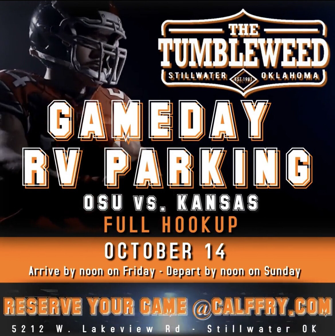 Cowboy Game Day RV Parking (FULL HOOKUP) Oklahoma State Vs. Kansas October 14, 2023