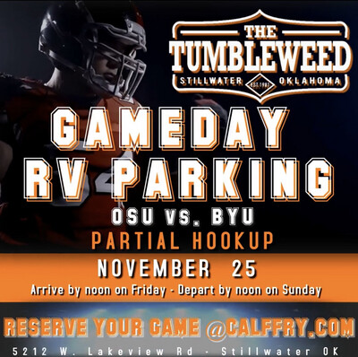 Cowboy Game Day RV Parking (PARTIAL HOOKUP) Oklahoma State Vs. BYU November 25, 2023
