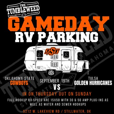 Cowboy Game Day RV Parking (FULL HOOKUP) Oklahoma State Vs. Tulsa September 19, 2025