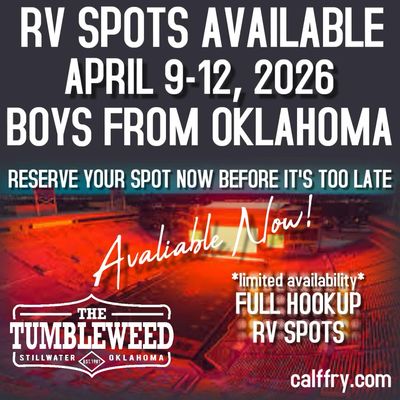 BFOK RV SPOTS- FULL HOOKUP April 9- 12 2026