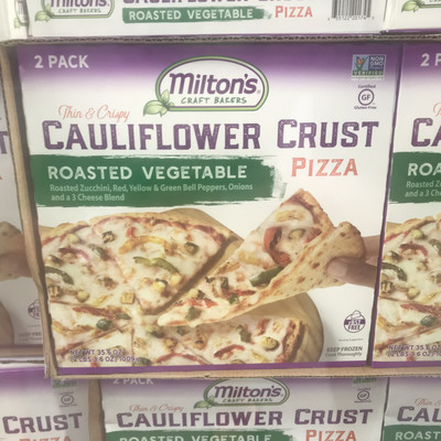 Milton's cauliflower crust veggie pizza 2 ct