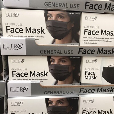 General Use Face Masks - Black 50 Count