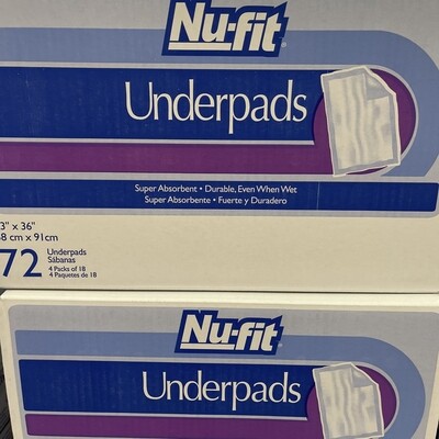 Nu-Fit Underpads - 72 Ct