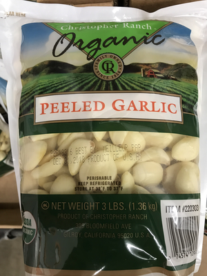 Organic peeled garlic