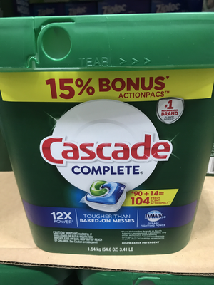 Cascade Base Cascade Complete Dishwasher Detergent ActionPacs, Fresh