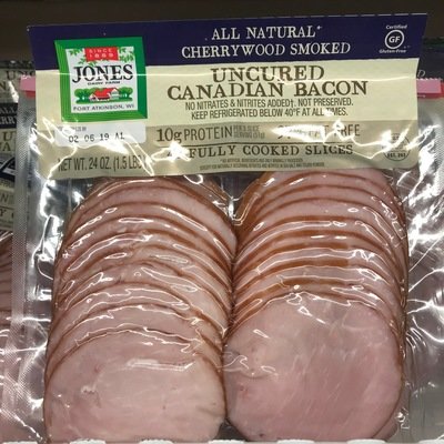 Jones Canadian Bacon Slices, 2 X 12 Oz 24 oz
